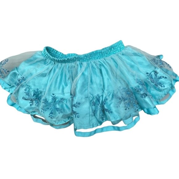 Disney skirt blue snowflake lace sheer layered elastic waist kids size 4 READ - Picture 1 of 6